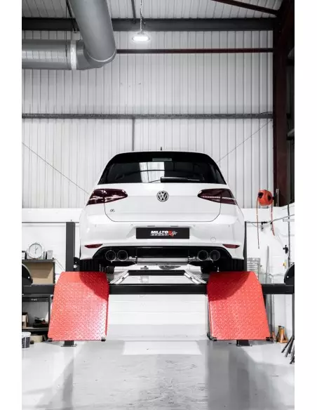 VW Golf R 3/5 dörrars mk7.5 Milltek Sport 3,15" (80mm) Cat-Back 4x 100 titan GT utblås (med original avgasstyrning) - Resonated 