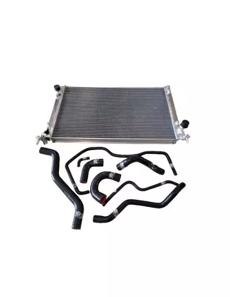 Abarth 500/595/695 1,4Turbo TMC Motorsport Aluminium vattenkylare med svarts silicon slangar