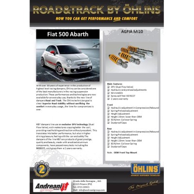 Abarth 500/595/695 1,4Turbo Öhlins Road & Track stötdämpar chassi