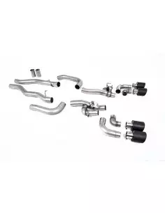 BMW M8 4,4T V8 F91 Milltek Sport Från Partikelfilter och bakåt (måste kapas) 4x JET115 Kolfiber utblås med avgasventiler