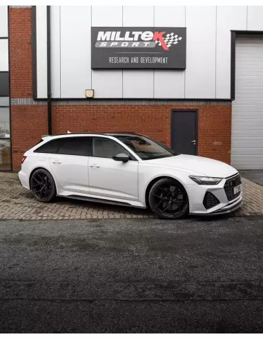 Audi RS6 4,0TFSi C8 Milltek Sport Signature Series Titanium 3,15" Från främre ljuddämpare (delning) och bakåt 2x gjutna Ovala Ti