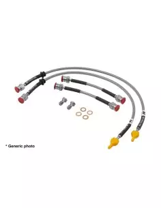 Mini Clubman F54 Hosetechnik svarta stålomspunna bromsslangar fram och bak