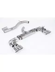 VW Golf R 3/5 dörrars mk7 Milltek Sport 3,15" (80mm) Cat-Back 4x ovala polerade utblås (med original avgasstyrning) - Non-Resona