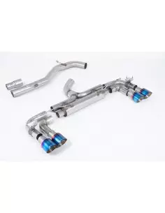 VW Golf R 3/5 dörrars mk7 Milltek Sport 3,15" (80mm) Cat-Back 4x 100 brända titan GT utblås (med original avgasstyrning) - Non-R