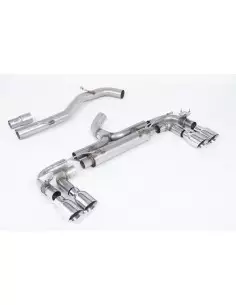 VW Golf R 3/5 dörrars mk7 Milltek Sport 3,15" (80mm) Cat-Back 4x 100 chrome GT utblås (med original avgasstyrning) - Non-Resonat