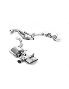 Audi RS7 4,0TFSi 4K Milltek Sport 3,15" Från främre ljuddämpare (delning) och bakåt 2x Chrome Ovala utblås med avgasventiler