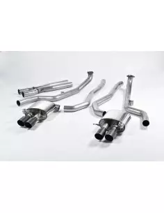 BMW M5 (F10) Milltek Sport Cat-Back 4x 90 svarta GT utblås med aktiva avgasventiler