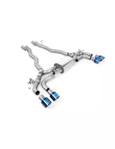 BMW M5 OPF F90 Milltek Sport Från Partikelfilter och bakåt 4x GT100 Brända titan utblås med avgasventiler
