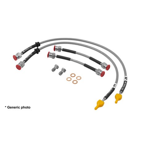 BMW M4 G82 / G83 Hosetechnik svarta stålomspunna bromsslangar fram och bak