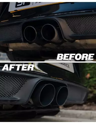 Porsche 991.2 GT3 Milltek Sport Ersättning för bakre ljuddämpare 2x Svarta GT100 utblås (fungerar med original avgasventiler)