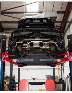 Porsche 991.2 Carrera GTS Milltek Sport bakre ljuddämpare 2x svarta GT100 utblås (fungerar med original avgasventiler) Endast fö