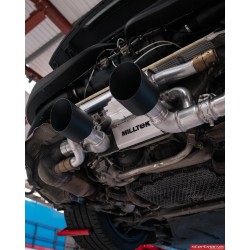 Porsche 991.2 Carrera S Milltek Sport bakre ljuddämpare 2x svarta GT100 utblås (fungerar med original avgasventiler) Endast för 