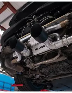 Porsche 991.2 Carrera S Milltek Sport bakre ljuddämpare 2x svarta GT100 utblås (fungerar med original avgasventiler) Endast för 