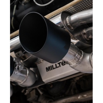 Porsche 991.2 Carrera S Milltek Sport bakre ljuddämpare 2x svarta GT100 utblås (fungerar med original avgasventiler) Endast för 