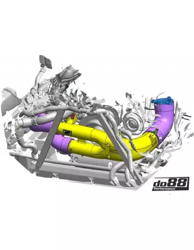 BMW M4 S58 G83 / G84 DO88 Tryckrör med tryckslangar mellan turbos och spjällhus