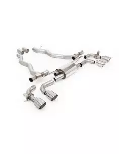 BMW M5 4,4T V8 PHEV G9X Milltek Sport Axel-back avgassystem använder original avgasventiler 4x 115 GT Chrome utblås - Non-Resona