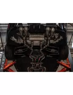 BMW M2 S58 G87 Milltek Sportfrån OPF och bakåt tar bort mitten ljuddämpare (måste kapas) 4x GT115 Titan utblås med avgasventiler