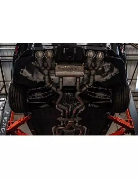 BMW M2 S58 G87 Milltek Sportfrån OPF och bakåt tar bort mitten ljuddämpare (måste kapas) 4x GT115 Titan utblås med avgasventiler