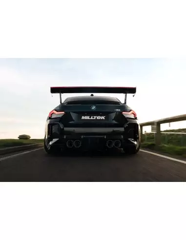 BMW M2 S58 G87 Milltek Sportfrån OPF och bakåt tar bort mitten ljuddämpare (måste kapas) 4x GT115 Titan utblås med avgasventiler