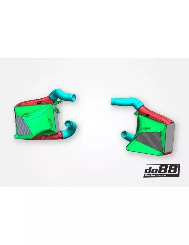 Audi RS6 4,0TFSi V8 C8 DO88 Intercooler MERA kit med svarta slangar och kolfiber luftstyrning
