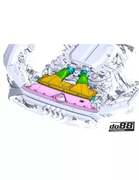 Audi RS6 4,0TFSi V8 C8 DO88 Insugssystem kolfiber med BMC sportluftfilter med Air Straighteners för OEM turbo (Ø54mm)