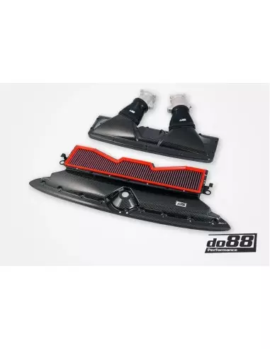 Audi RS6 4,0TFSi V8 C8 DO88 Insugssystem kolfiber med BMC sportluftfilter med Air Straighteners för OEM turbo (Ø54mm)