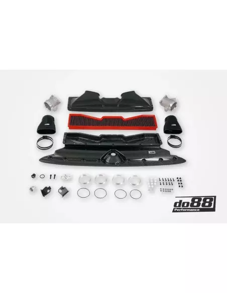 Audi RS6 4,0TFSi V8 C8 DO88 Insugssystem kolfiber med BMC sportluftfilter med Air Straighteners för OEM turbo (Ø54mm)